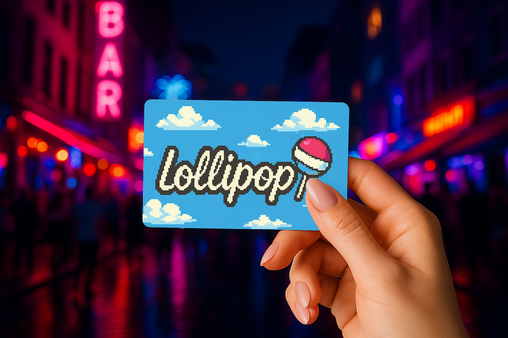 Lollipop Card - Pixel Clouds